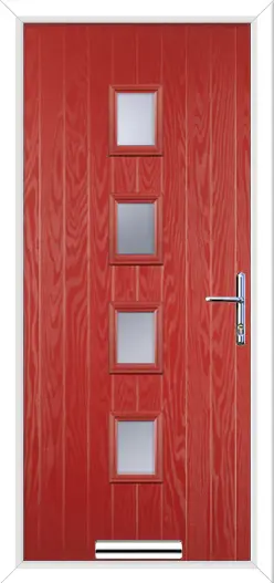 Wellow 4 Composite Front Door Red