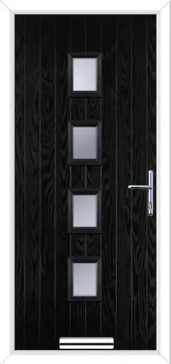 Wellow 4 Composite Front Door Black